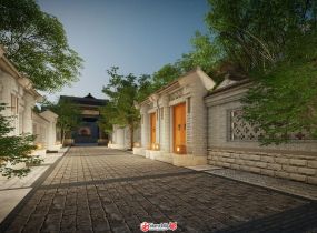 中式院落lumion10效果 帶lumion源文件（模型吧里下載）
