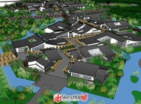 一個中式景區規劃模型-7