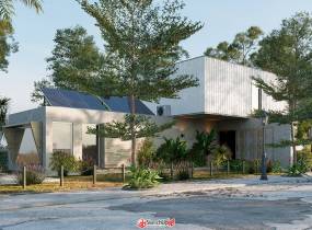 現(xiàn)代別墅建筑，渲染練手-5