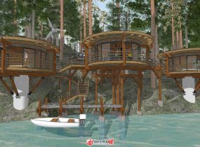 森林里的濱水樹屋/木屋酒店套房-4